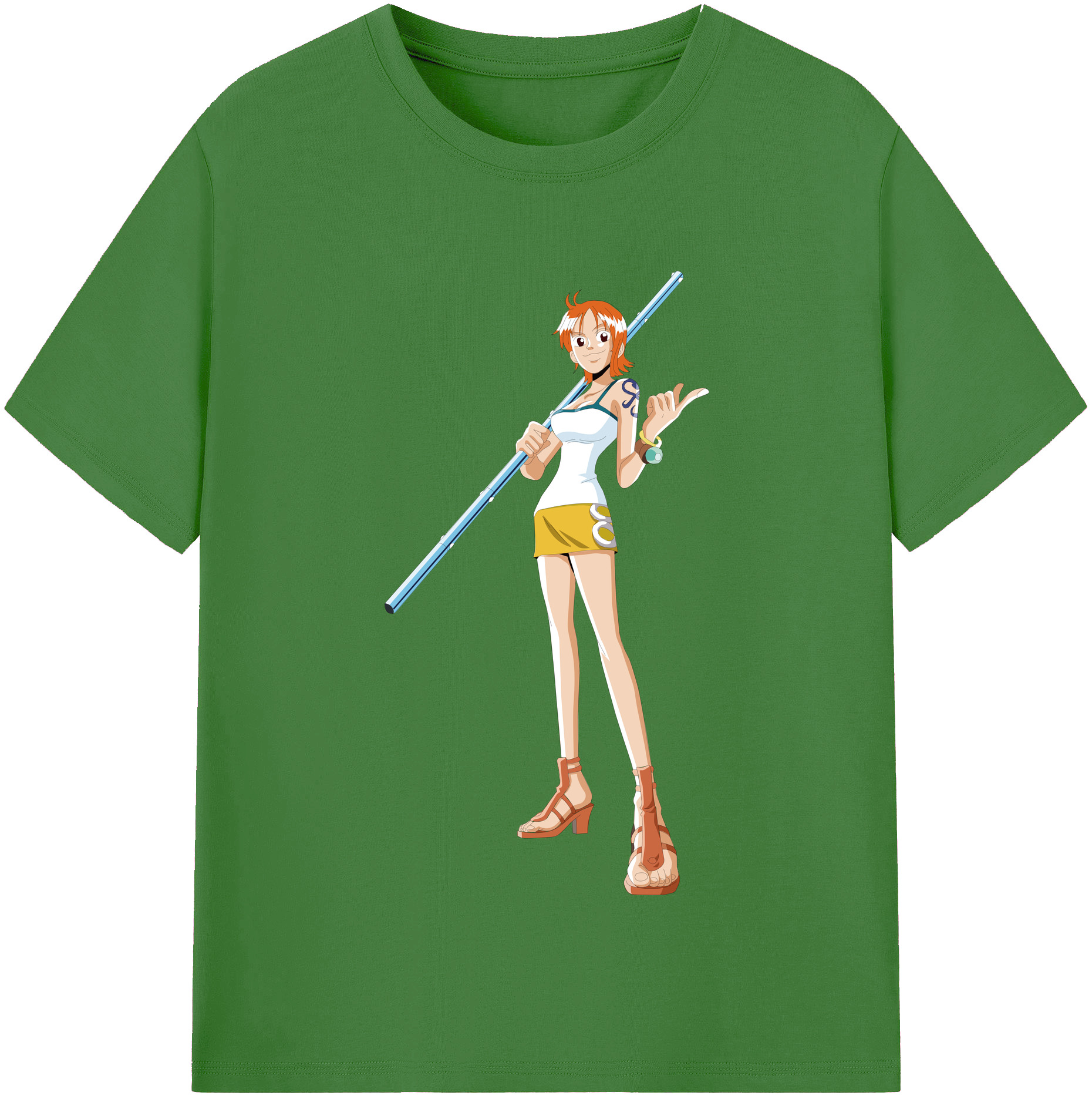 （画像用） ワンピース ナミ ONE PIECE Nami レディースカジュアルプリントTシャツ（綿100％）